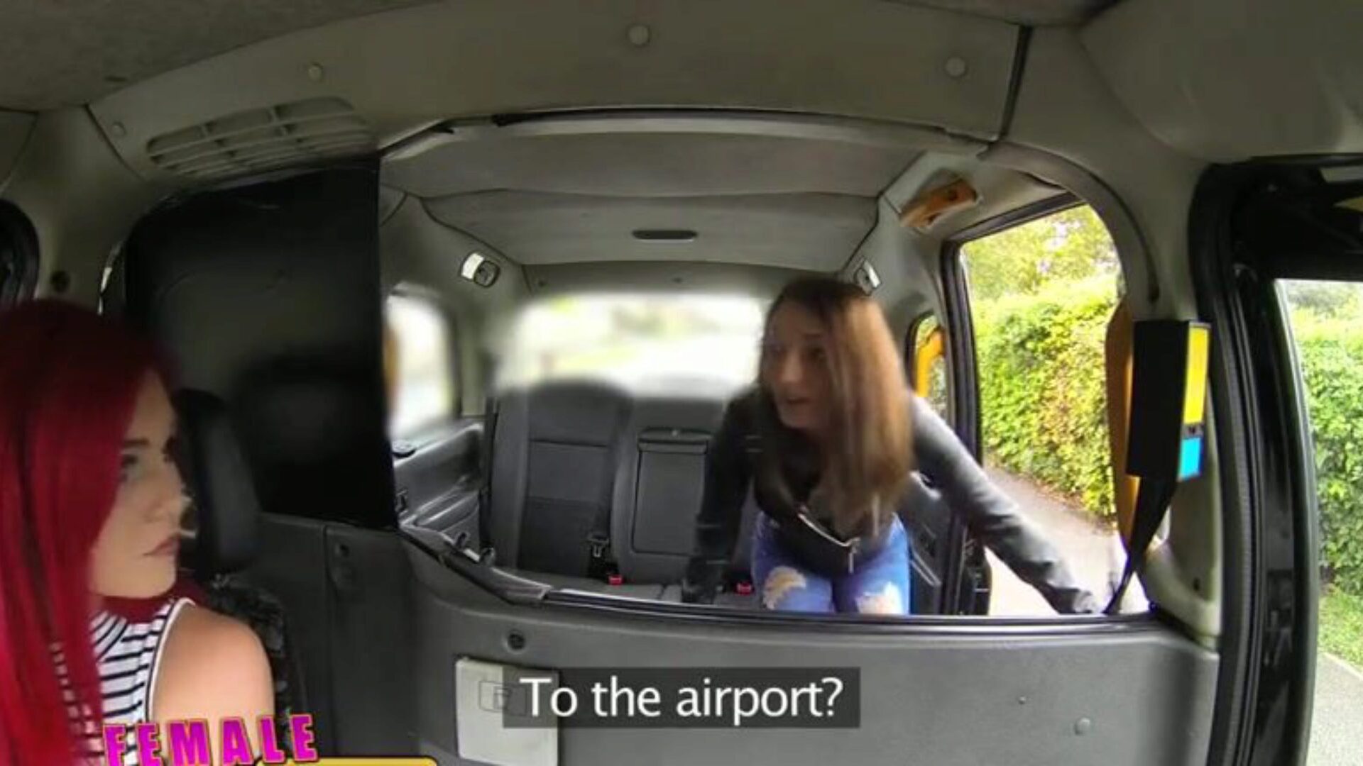 Female Fake Taxi Euro playgirl suggests her pussy as fare to breasty redhead